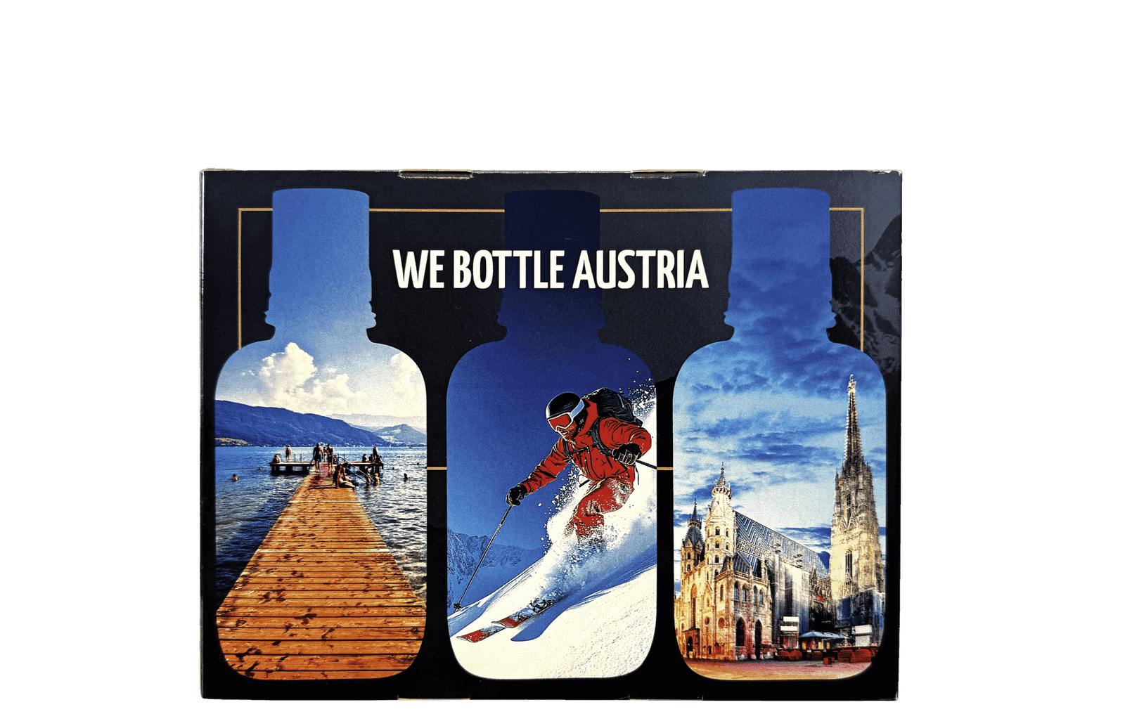 Marillen Schnaps 35%vol, Williams Birnen Schnaps 35%vol, Zirben Schnaps angesetzt 30%vol mit Stamperl