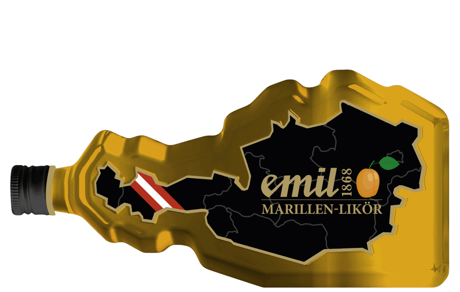 Marillen Likör 20%vol in einzigartiger Österreich-Formflasche – fruchtiger Likör von emil 1868