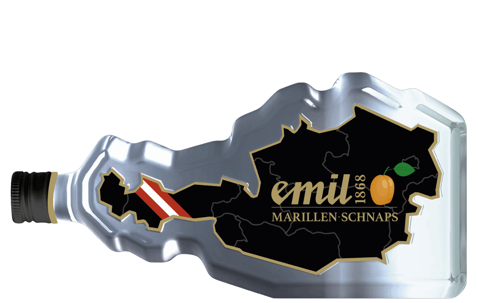 Marillen Schnaps 35%vol in einzigartiger Österreich-Formflasche – edler Obstbrand von emil 1868