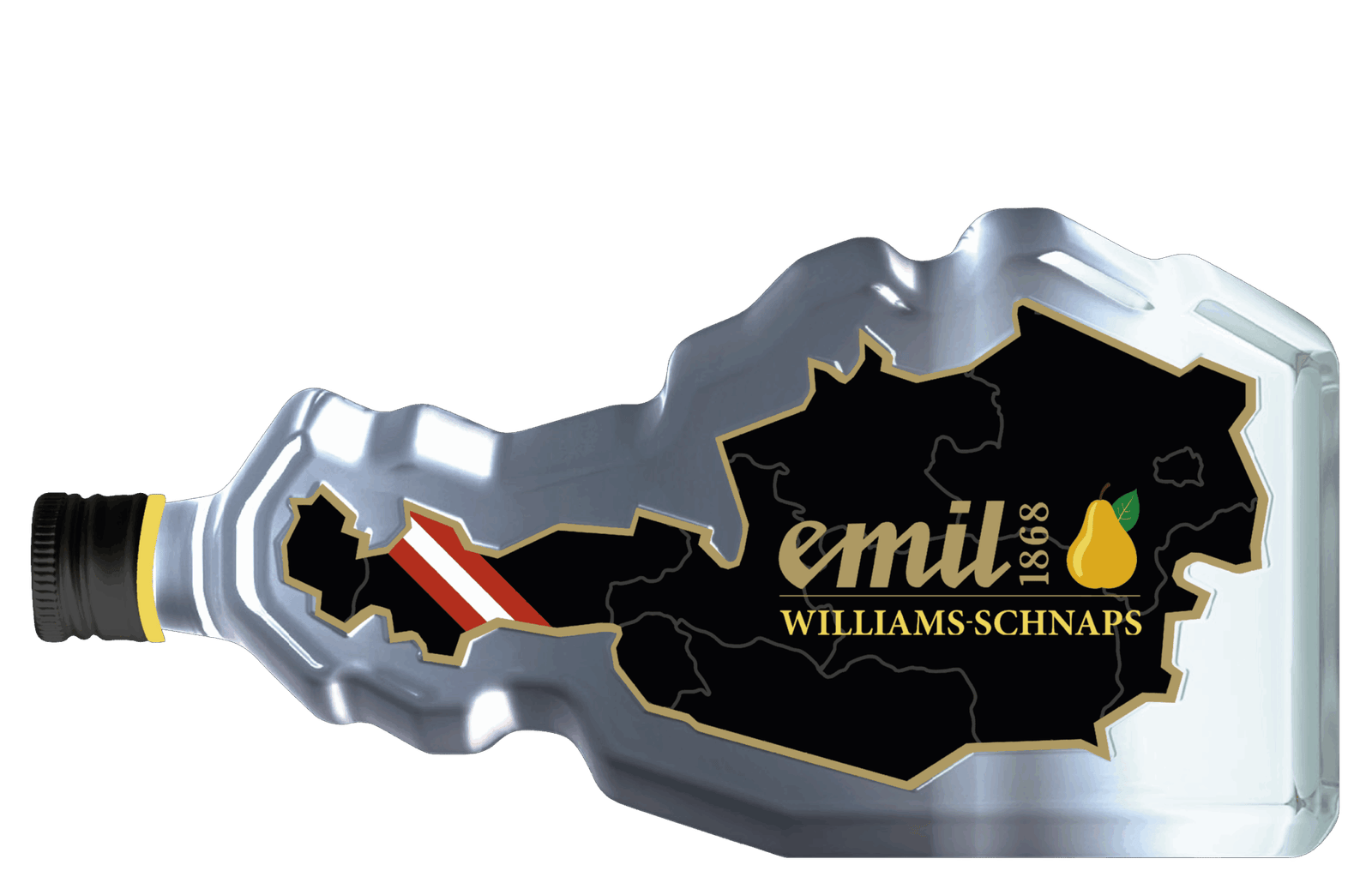 Williams Birnen Schnaps 35%vol in einzigartiger Österreich-Formflasche – edler Obstbrand von emil 1868